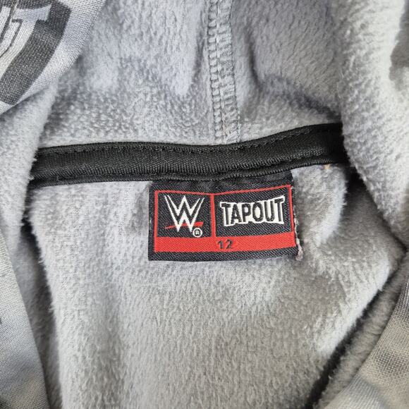TapouT WWE Gray Logo Pullover Hoodie Youth Size 12 - Picture 6 of 8
